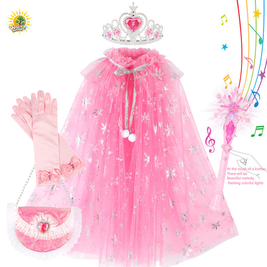 Fairy Princess Wand and Cape Set for Girls Birthday Gift