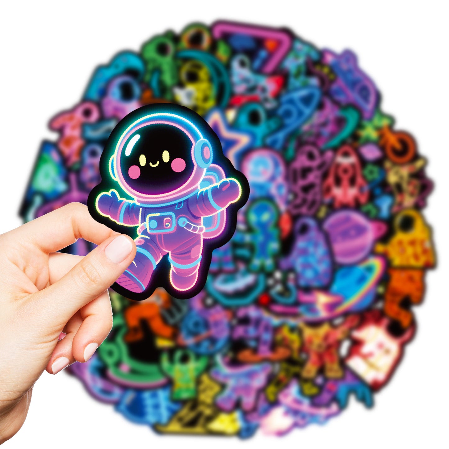 Sticker Pack Neon Astronaut Waterproof Vinyl For Luggage