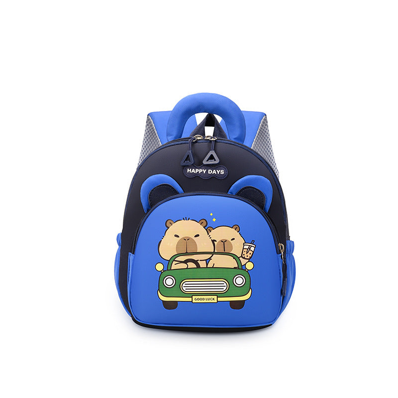 Capybara Children’s Backpack Cute Cartoon Design Breathable Large Capacity
