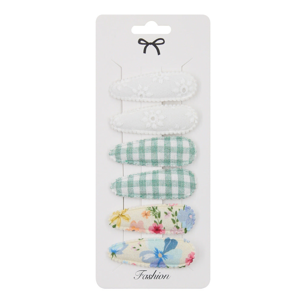 Sweet Floral Fabric Hair Clips Set for Kids