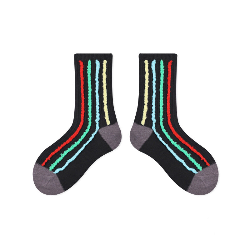 Kids Plush Polka Dot Mid Calf Socks Breathable
