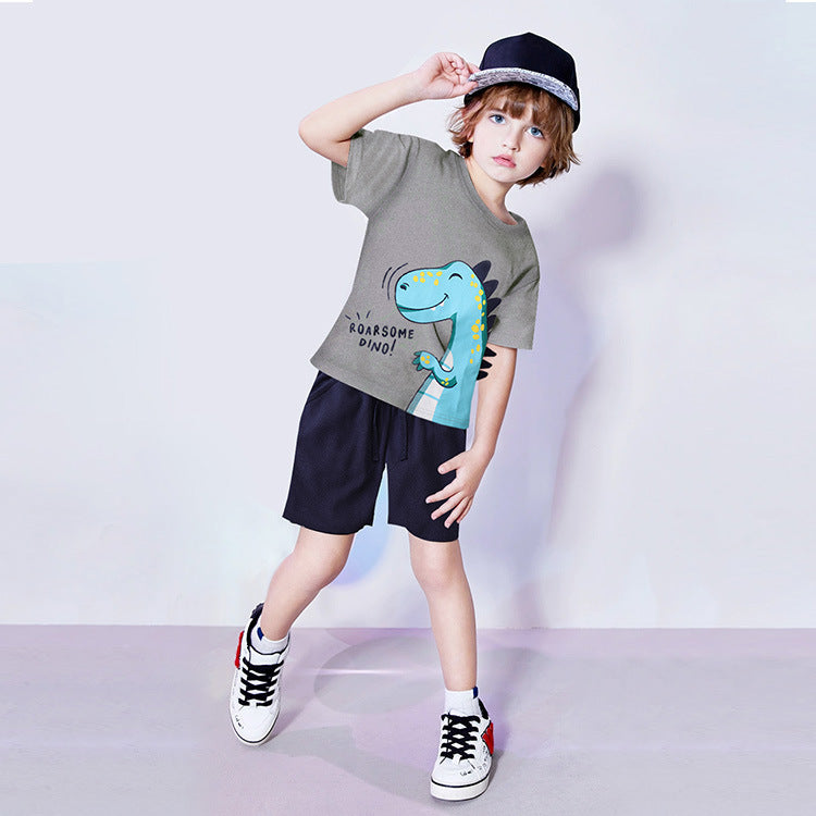 Summer Boys' Cute Sports T-Shirt and Shorts Set