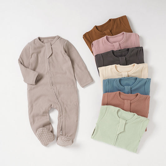 Organic Cotton Baby Romper Knit Bodysuit with Footies
