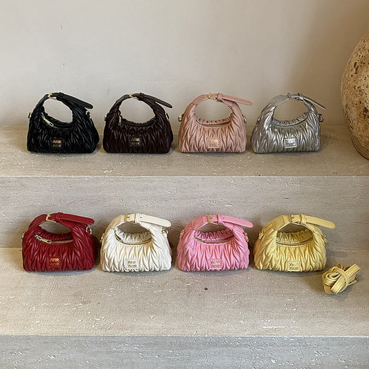 Fashionable Ruffled Mini Girls' Shoulder Bag Stylish Casual Handbag