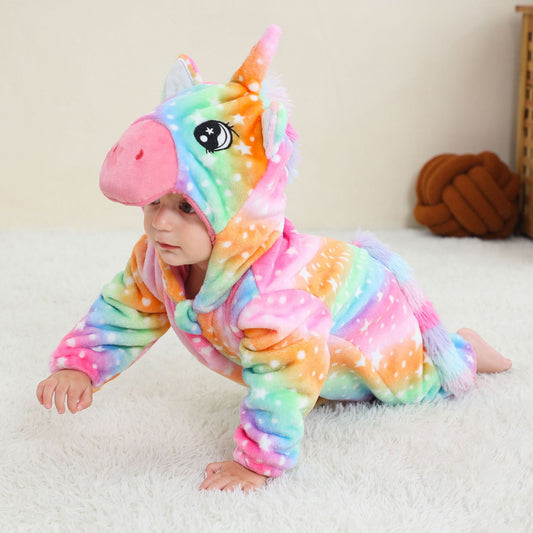 Unicorn Baby Onesie Cute Plush Pajamas Comfortable Casual Wear