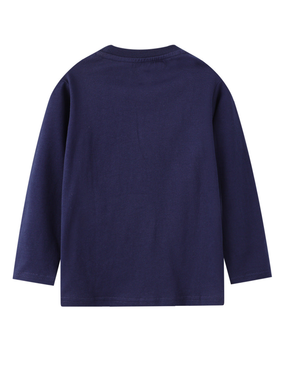 Children's Cartoon Long Sleeve T-Shirt Cotton Moisture-Wicking Casual Wear