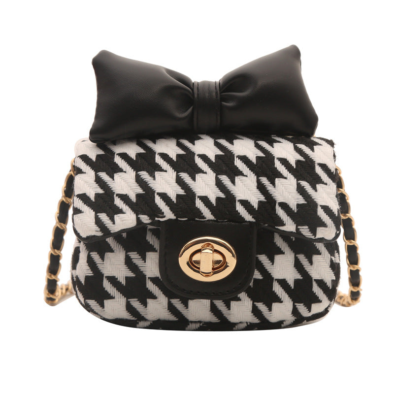 Cute Bowknot Woolen Mini Shoulder Bag for Kids