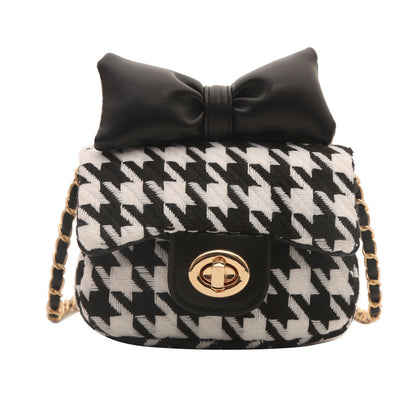Cute Bowknot Woolen Mini Shoulder Bag for Kids