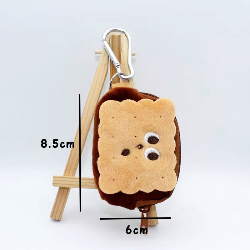 Plush Peanut Cookie Pencil Case Large Capacity