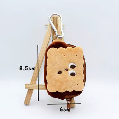 Plush Peanut Cookie Pencil Case Large Capacity