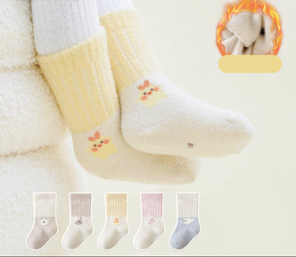 Warm Cartoon Anklet Socks Cozy Kids Mid-Calf Socks