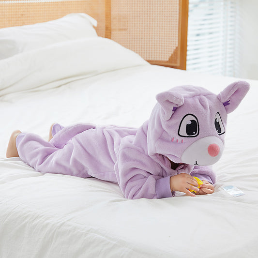 Cute Animal Hooded Fleece Baby Romper for Easter