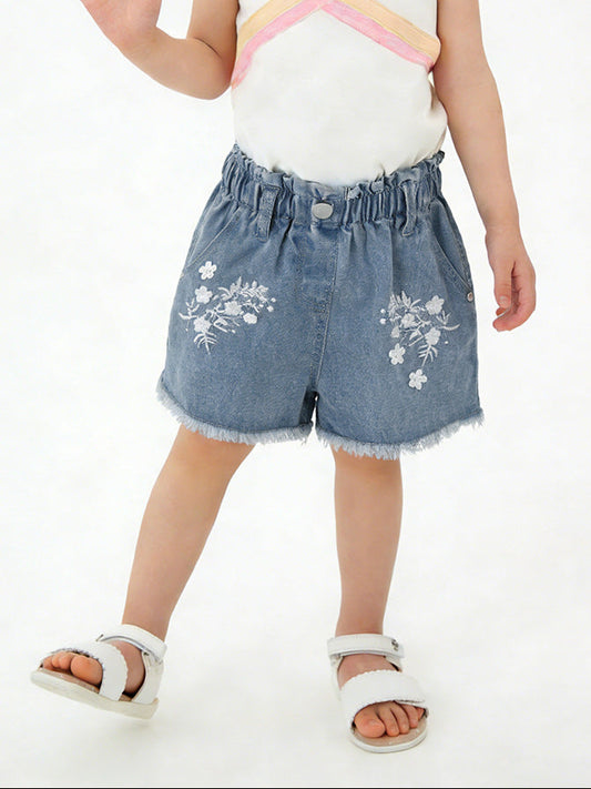 Girls' Denim Shorts Cute Cartoon Casual Summer Pants