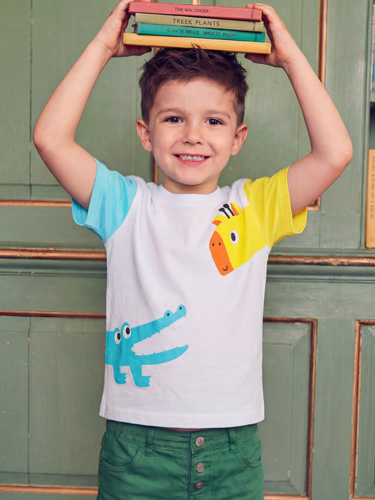 Trendy Dinosaur Print Short Sleeve T-Shirt for Boys