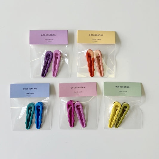 Colorful Wave Pattern Hair Clips Set for Kids