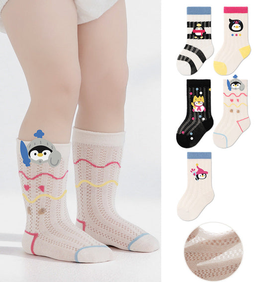 Cartoon Penguin Cotton Baby Socks Breathable Mid-Calf Socks