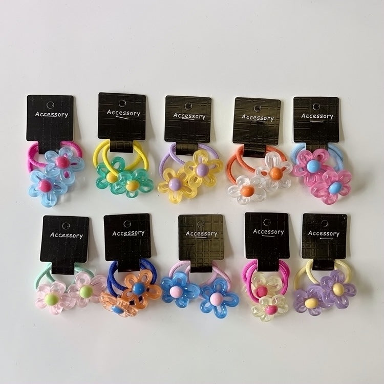 Colorful Hollow Flower Hair Ties for Kids
