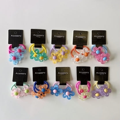 Colorful Hollow Flower Hair Ties for Kids