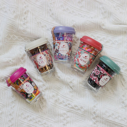 Cute Children's Elastic Hair Ties in Jar
