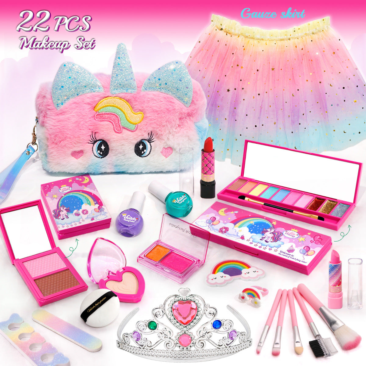 Girls' Makeup Play Set with Stylish Handbag
