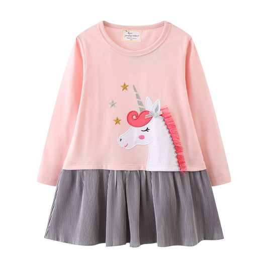 Girls' Cotton Long Sleeve Princess Dress in European and American Style