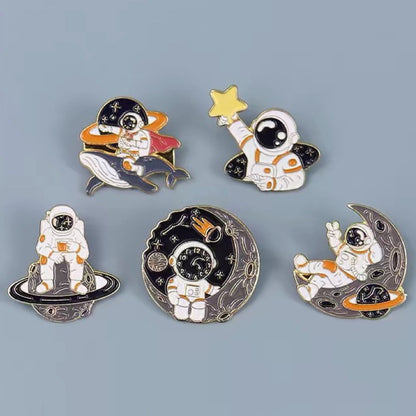 Astronaut Brooch Cute Cartoon Space Badge for Bags