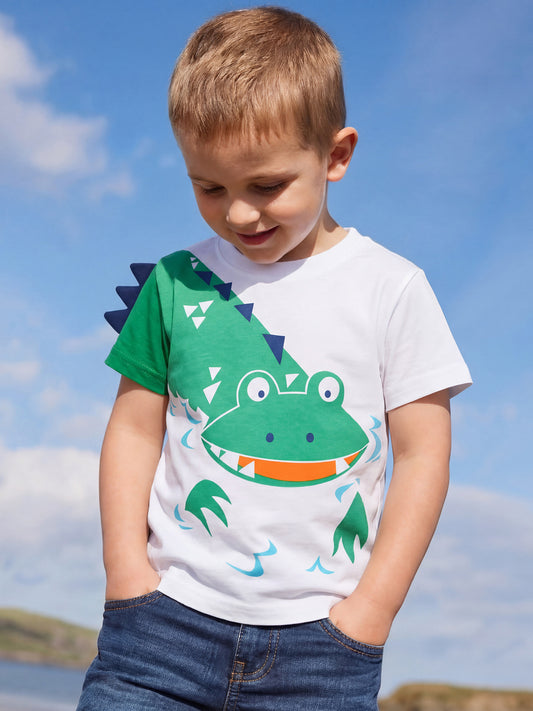 Kids' Creative Printed Round Neck Short Sleeve T-Shirt
