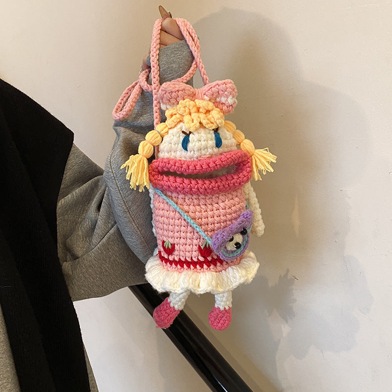 Cute Cartoon Crochet Shoulder Bag for Girls