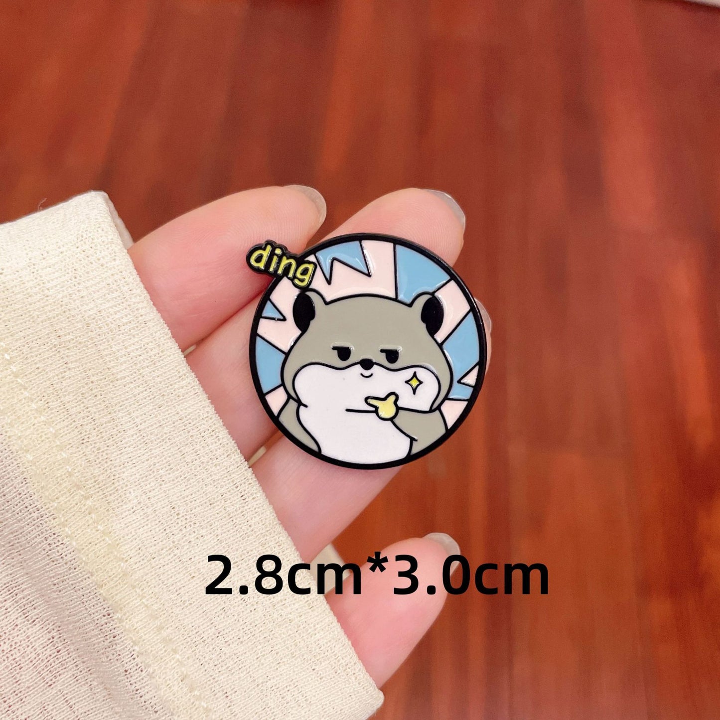 Cute Hamster Selfie Brooch Cartoon Animal Metal Badge Gift