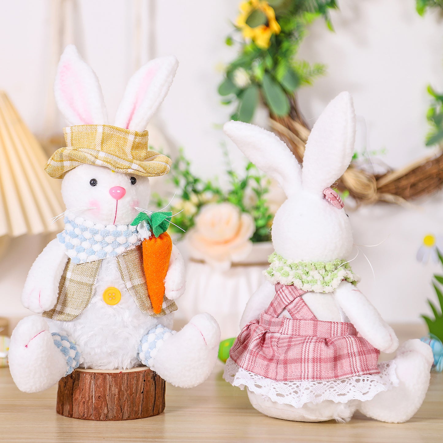 Cute Easter Bunny Doll with Carrot Prop for Holiday Parties