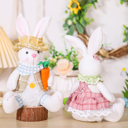 Cute Easter Bunny Doll with Carrot Prop for Holiday Parties