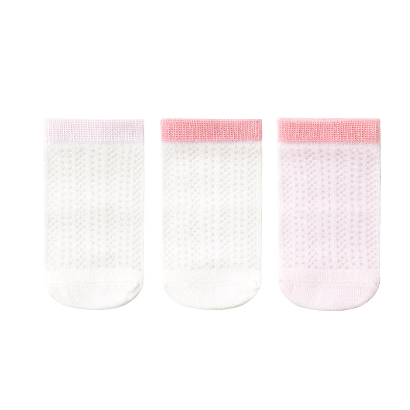Kids Cotton Ankle Socks Breathable Lightweight Solid Colors