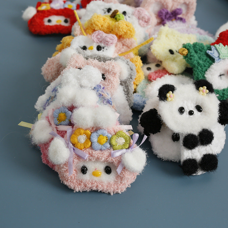 Cartoon Handmade Woven Hair Clips Adorable Kids Hair Accessories