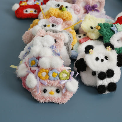 Cartoon Handmade Woven Hair Clips Adorable Kids Hair Accessories