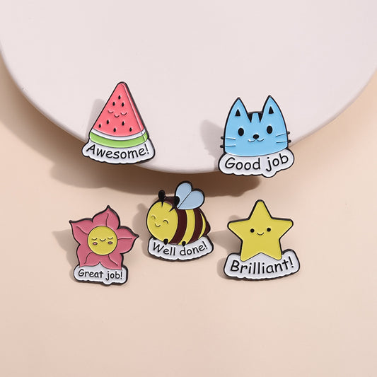 Cute Animal Cat Blue Brooch Metal Pin Fashion Accessory