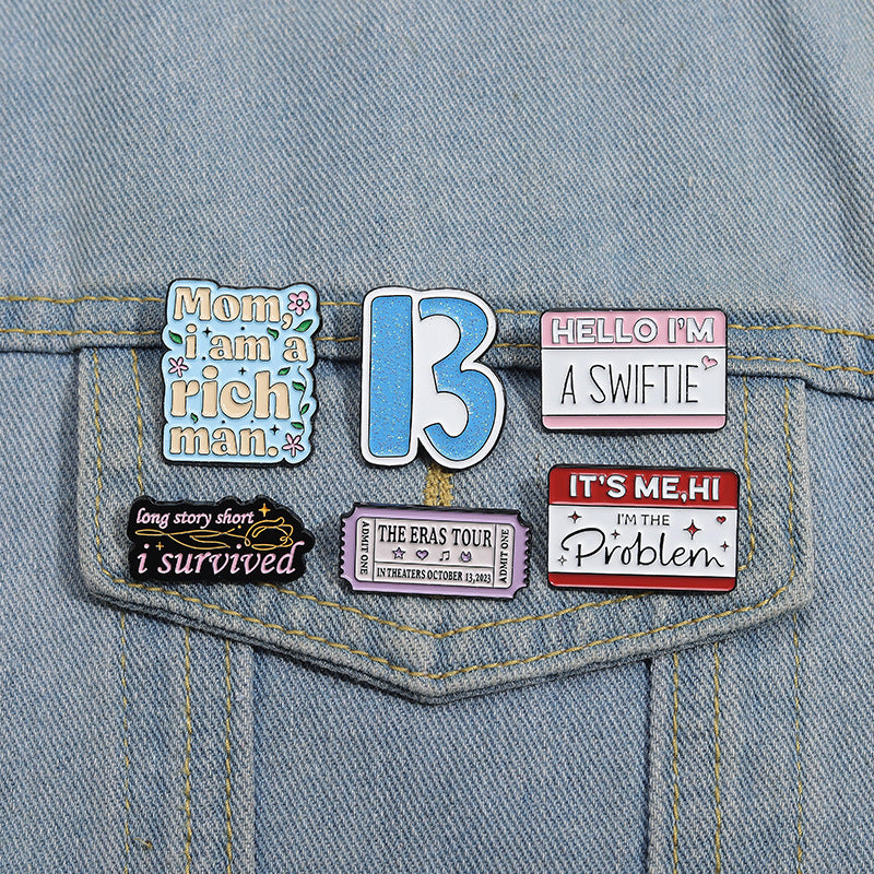 Trendy Letter Enamel Pin A SWIFTIE Badge