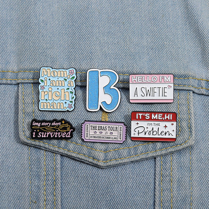 Trendy Letter Enamel Pin A SWIFTIE Badge
