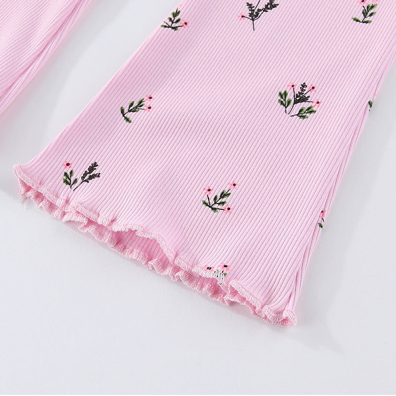 Girls' Bell-Bottom Pants Stylish Cotton Trousers for Casual Wear
