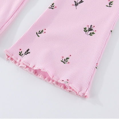 Girls' Bell-Bottom Pants Stylish Cotton Trousers for Casual Wear