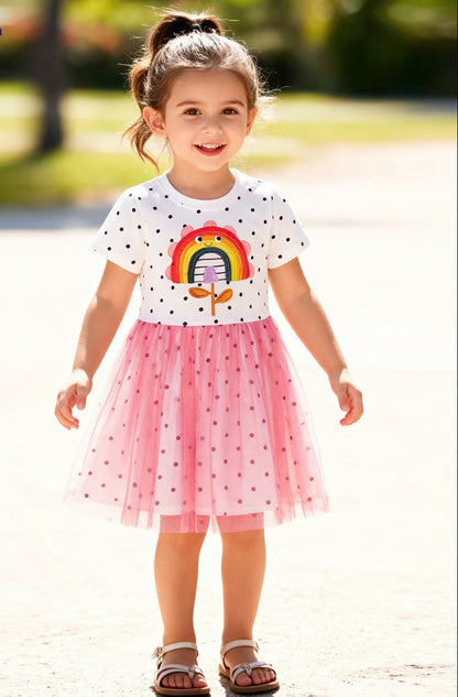 Adorable Summer Cotton Tulle Dress for Girls
