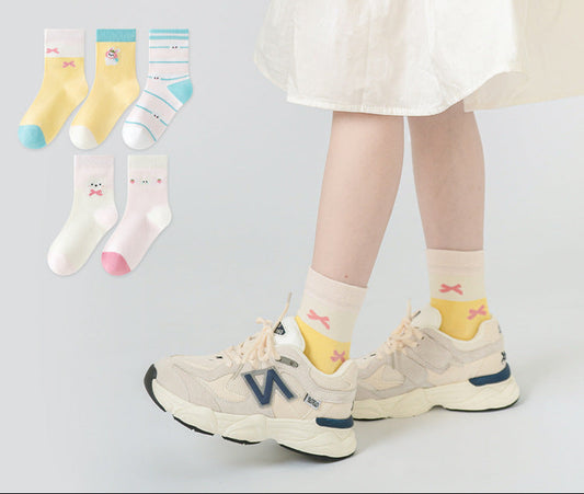 Cute Cartoon Cotton Socks for Kids - Colorful Mid-Calf Socks
