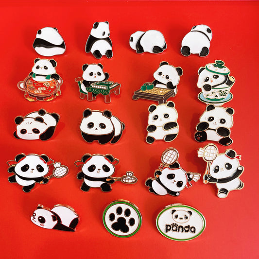 Cute Panda Brooch China Style Original Design Enamel Pin