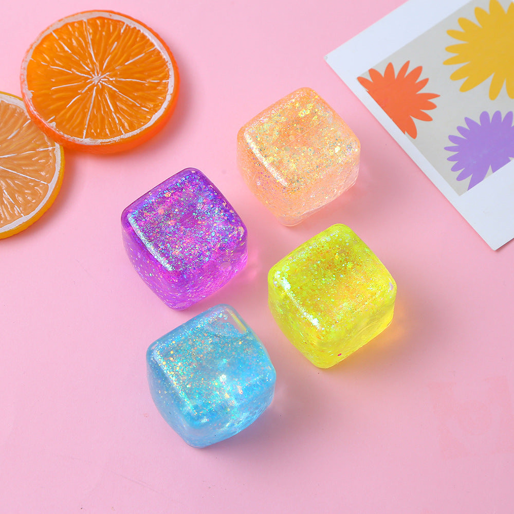 Mini Slow-Rebound TPR Ice Cube Squishy Sensory Fidget Toy