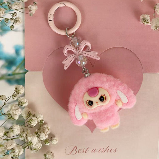 Cute Plush Bunny Keychain Cartoon Figurine Mobile Hanging Ornament