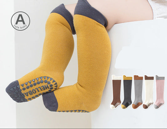 Baby Long Tube Non-Slip Socks Cute Cartoon Design Cotton Spring Autumn