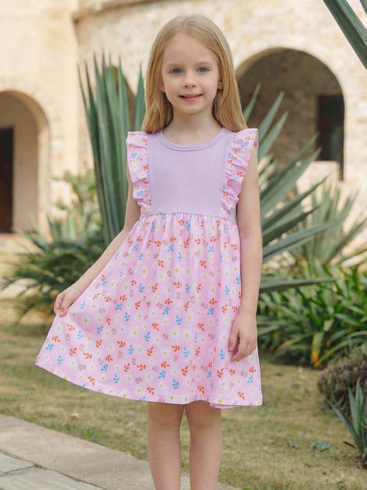 Floral A-Line Sleeveless Princess Dress for Girls
