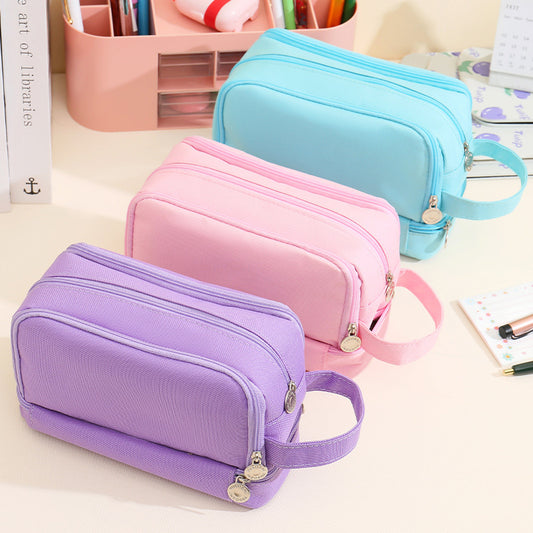 Double Layer Clear Window Canvas Pencil Case