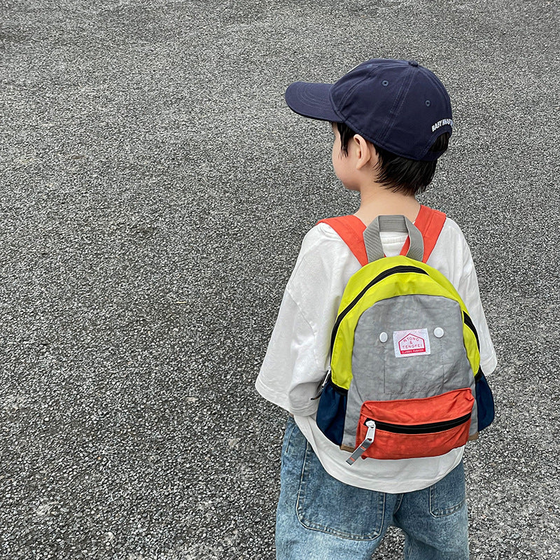 Kids Canvas Backpack Casual Lightweight Double Shoulder Bag