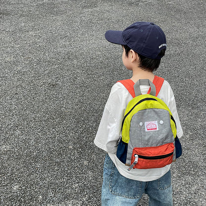 Kids Canvas Backpack Casual Lightweight Double Shoulder Bag