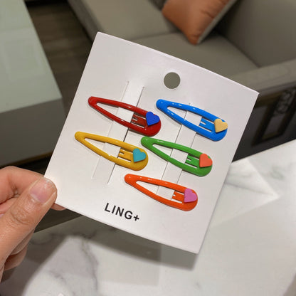 Colorful Oil Drip Hair Clips for Kids